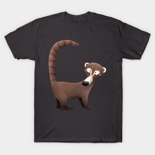 Funny curious coatimundi cartoon illustration T-Shirt